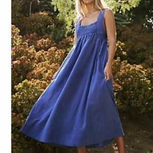 Free People Blue Midi Dress
